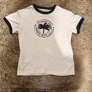 Palm Angels Kids White & Black Ringer Tee